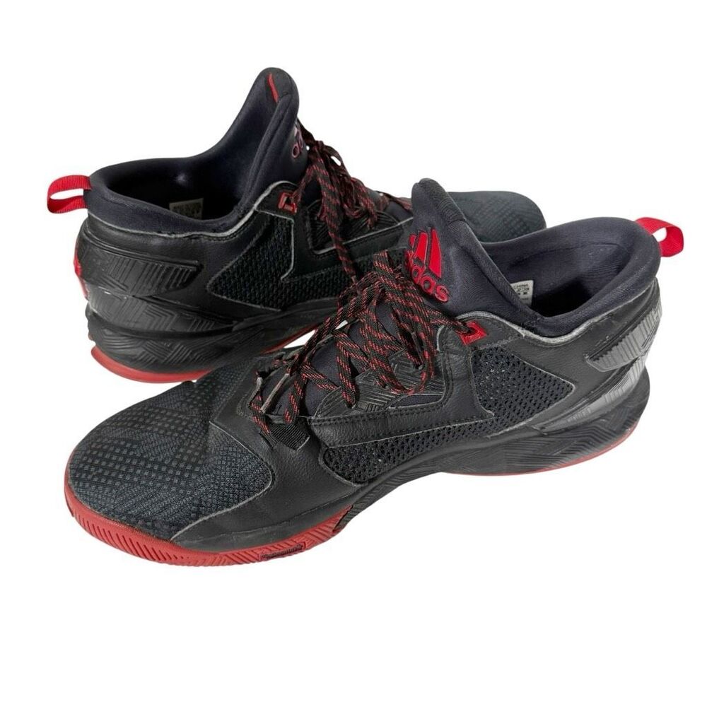 Adidas Dame Lillard 2 Away F37124 Black Scarlett Mid Basketball Sneakers Size 14